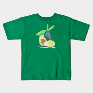 Hand Drawn Still Life Avocado Pattern Kids T-Shirt